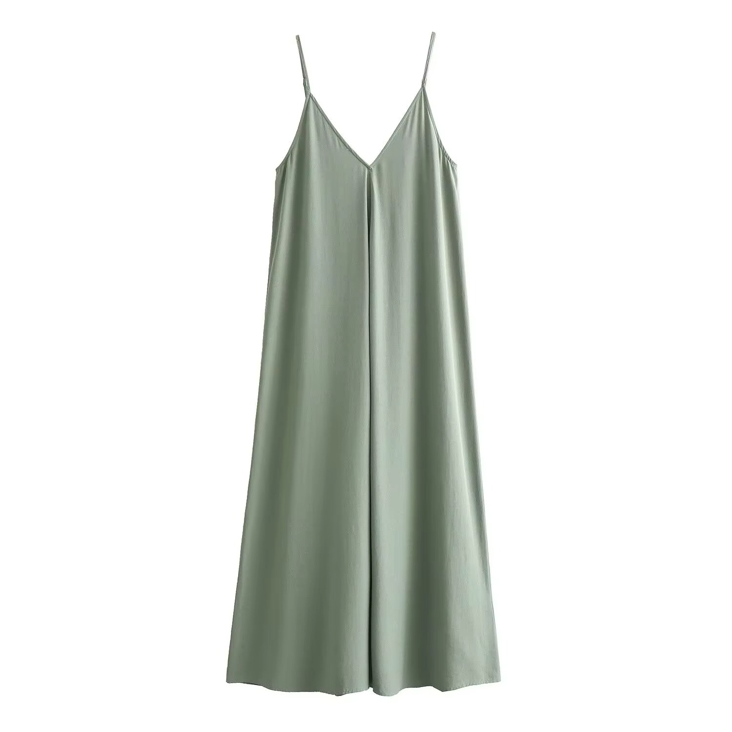 Emma | Draped Backless Maxi Summer Dress with Flowing Silhouette Green