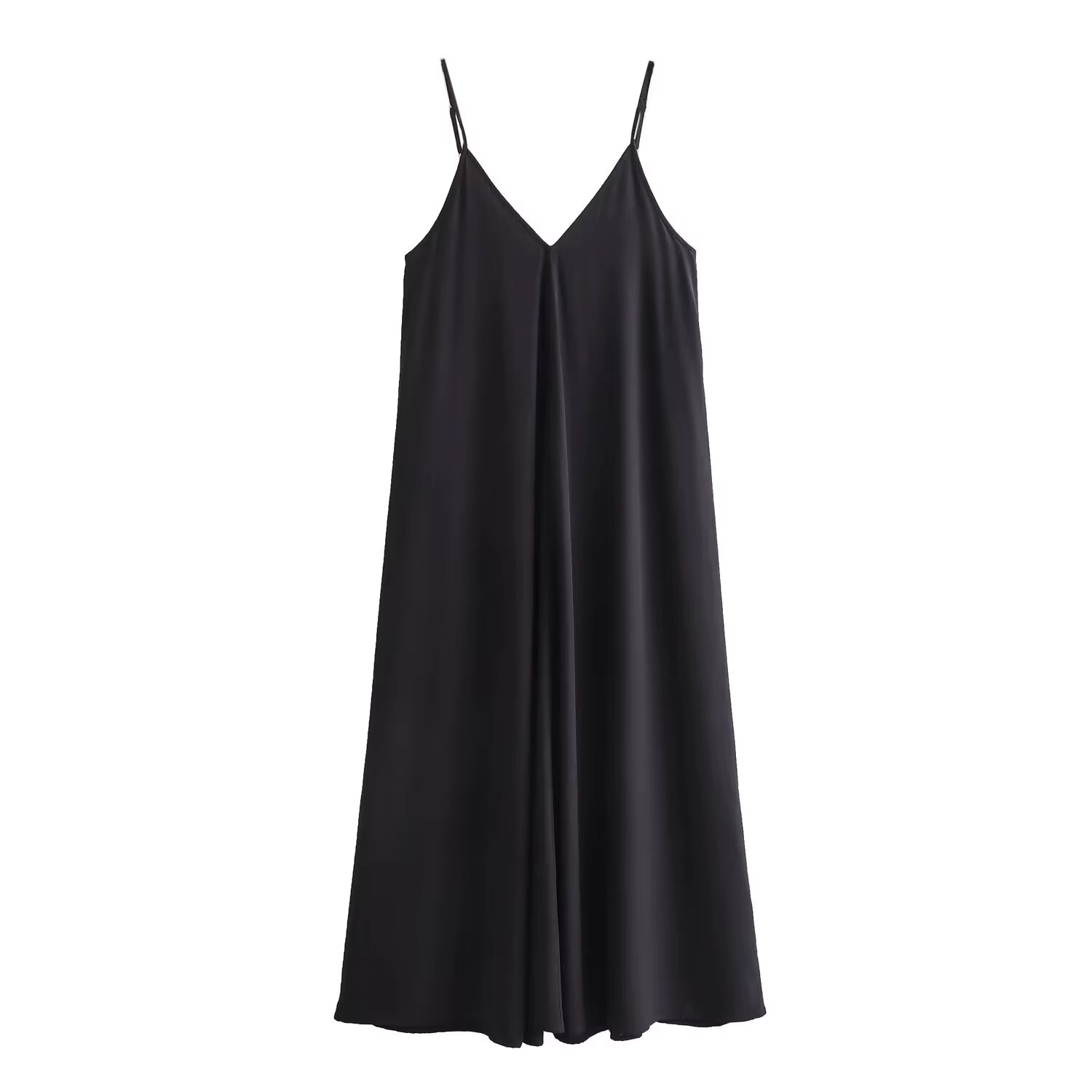 Emma | Draped Backless Maxi Summer Dress with Flowing Silhouette Black