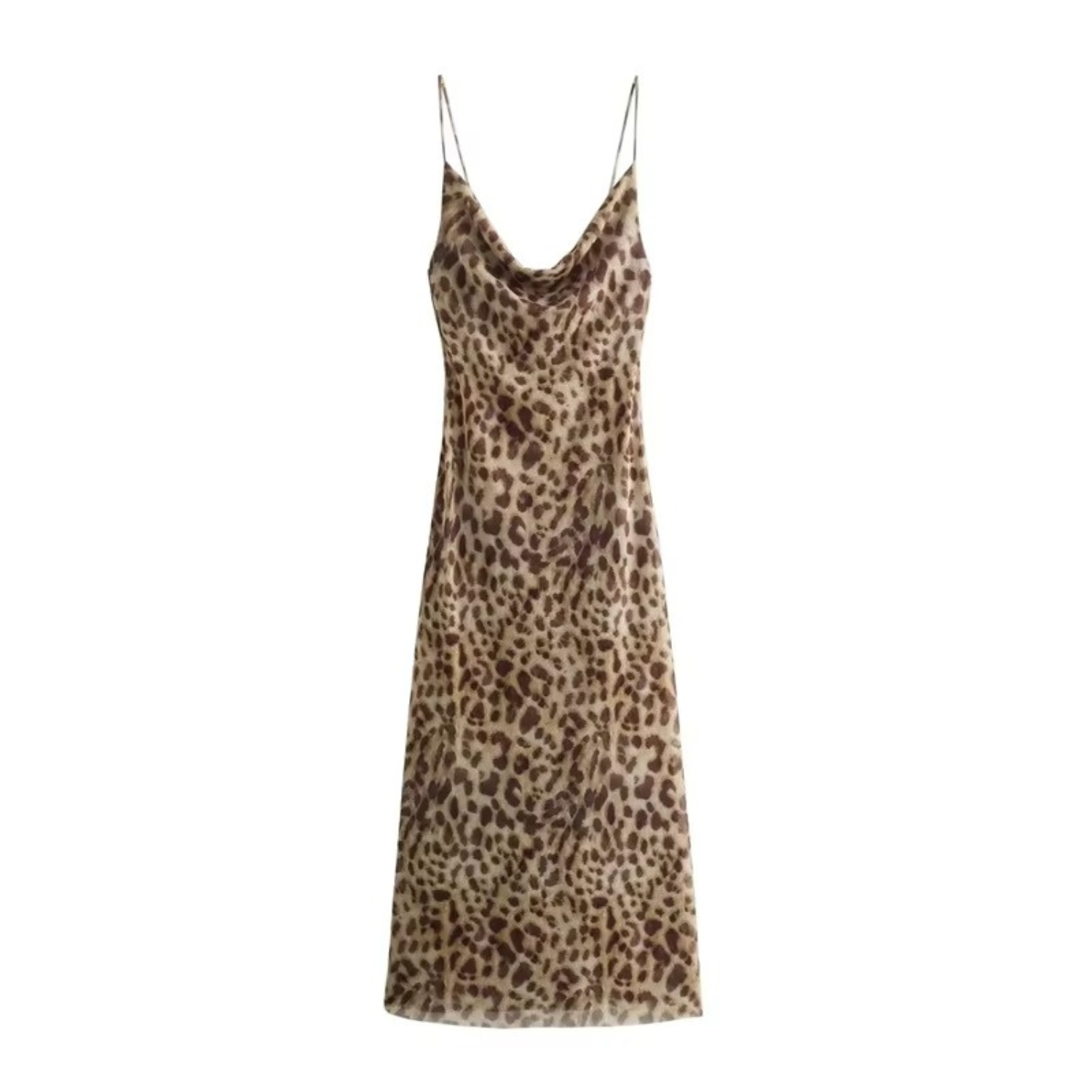 Mia | Leopard Print Tulle Backless Slip Dress with Delicate Details