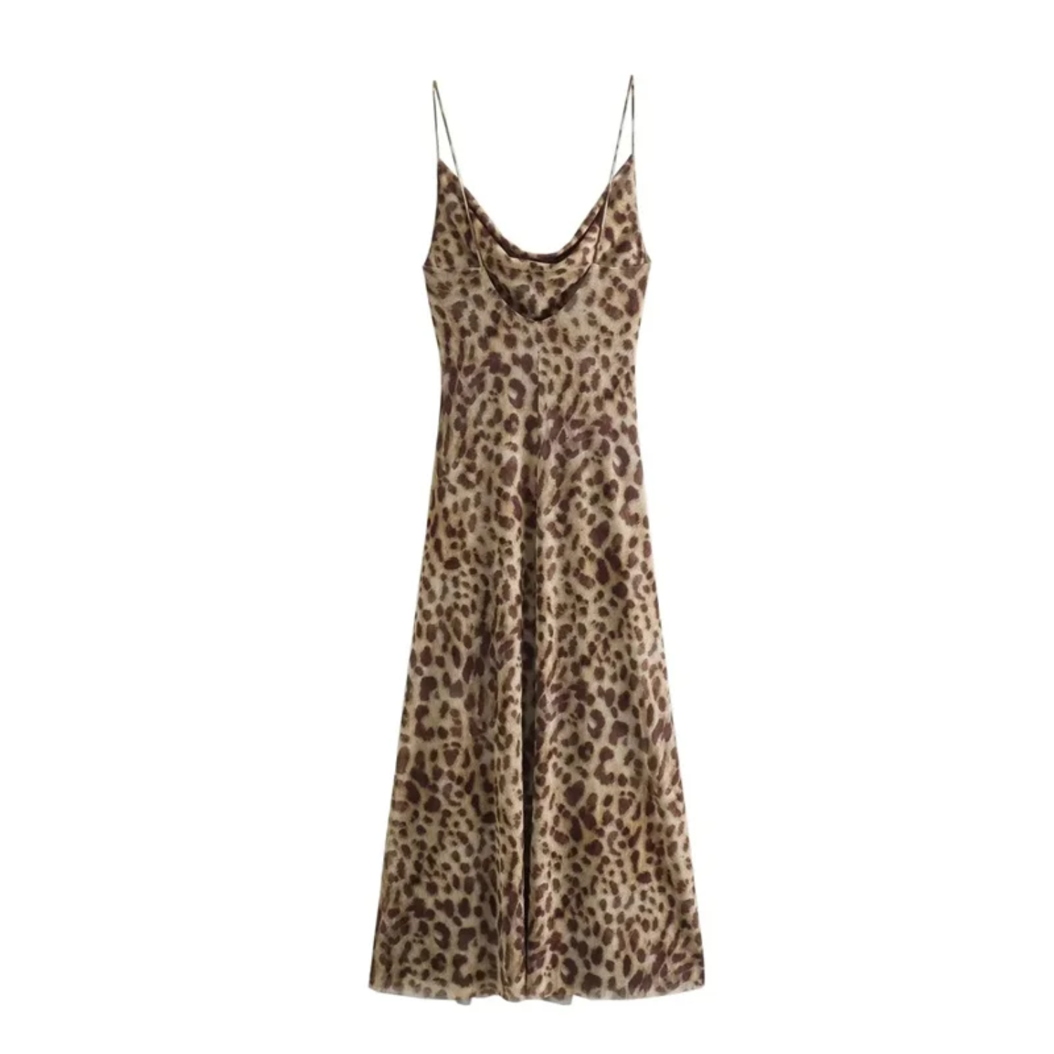 Mia | Leopard Print Tulle Backless Slip Dress with Delicate Details L