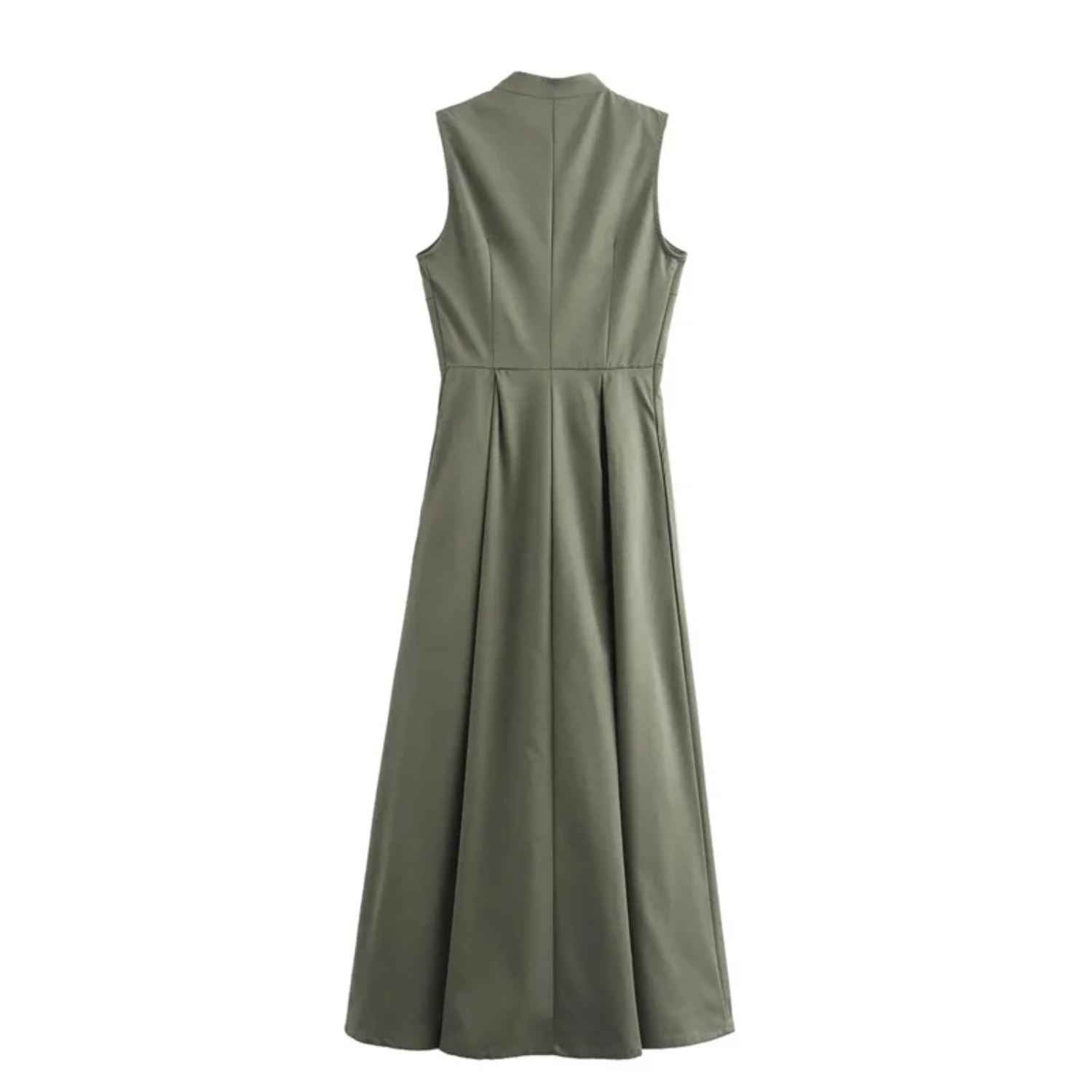 Olivia | Zipper-Front Pleated Bodycon Long Dress with Chic Design